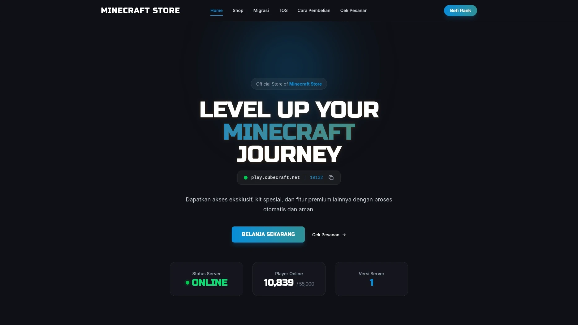 Webstore Server Minecraft